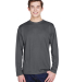 Team 365 TT11L Men's Zone Performance Long-Sleeve  in Sport graphite front view