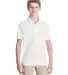 Core 365 TT51Y Youth Zone Performance Polo WHITE front view