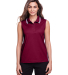 Devon and Jones DG20SW Ladies' CrownLux Performanc in Burgundy/ white front view