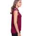 Devon and Jones DG20SW Ladies' CrownLux Performanc in Burgundy/ white side view