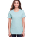 Fruit of the Loom IC47WR Ladies' ICONIC™ T-Shirt in Aqua velvet hthr front view