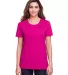 Fruit of the Loom IC47WR Ladies' ICONIC™ T-Shirt CYBER PINK front view