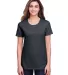 Fruit of the Loom IC47WR Ladies' ICONIC™ T-Shirt BLACK INK HEATHR front view