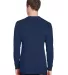 Hanes W120 Adult Workwear Long-Sleeve Pocket T-Shi in Navy back view