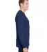 Hanes W120 Adult Workwear Long-Sleeve Pocket T-Shi in Navy side view