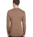 Hanes W120 Adult Workwear Long-Sleeve Pocket T-Shi in Army brown back view