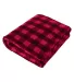 J America 8449 Adult Epic Sherpa Blanket RED/ BLK BUFFALO front view