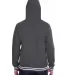 J America 8649 Adult Relay Hooded Sweatshirt BLACK back view