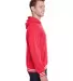 J America 8649 Adult Relay Hooded Sweatshirt RED side view