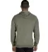 Jerzees 90M Adult Snow Heather Raglan Hooded Sweat MLTRY GRN SNW HT back view