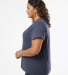 LA T 3817 Ladies' Curvy V-Neck Fine Jersey T-Shirt in Vintage denim side view