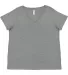 LA T 3817 Ladies' Curvy V-Neck Fine Jersey T-Shirt GRANITE HEATHER front view