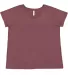 LA T 3817 Ladies' Curvy V-Neck Fine Jersey T-Shirt SANGRIA BLACKOUT front view