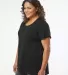 LA T 3816 Ladies' Curvy Fine Jersey T-Shirt BLENDED BLACK side view