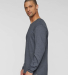 LA T 6918 Men's Fine Jersey Long-Sleeve in Vin denim/ nat side view