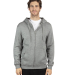 Threadfast Apparel 320Z Unisex Ultimate Fleece Ful in Heather grey front view