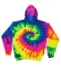 Tie-Dye CD877Y Youth 8.5 oz. d Pullover Hooded Swe NEON RAINBOW front view