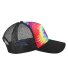 Tie-Dye CD9200 Adult Trucker Hat in Reactive rainbow side view