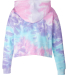 Tie-Dye CD8333 Ladies' Cropped Hooded Sweatshirt in Cotton candy back view