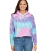 Tie-Dye CD8333 Ladies' Cropped Hooded Sweatshirt in Cotton candy front view