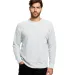 US Blanks US8000 Men's Long-Sleeve Pullover Crew in Ash heather grey front view