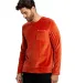 US Blanks US5594 Unisex Velour Long Sleeve Pocket  in Rust front view