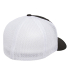 Yupoong-Flex Fit 6511 Adult 6-Panel Trucker Cap in Black/ white back view