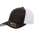 Yupoong-Flex Fit 6511 Adult 6-Panel Trucker Cap in Black/ white front view