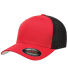 Yupoong-Flex Fit 6511 Adult 6-Panel Trucker Cap in Red/ black front view
