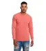 Next Level Apparel 7451 Adult Inspired Dye Long-Sl in Guava front view