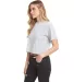 Next Level Apparel 1580 Ladies' Ideal Crop T-Shirt in Heather gray side view