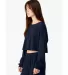 Bella + Canvas 6501 FWD Fashion Ladies' Cropped Lo in Navy side view
