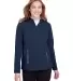 North End NE401W Ladies' Quest Stretch Quarter-Zip CLASSC NVY/ CRBN front view