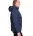 North End NE708W Ladies' Loft Puffer Jacket CLASSC NVY/ CRBN side view