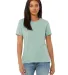 Bella + Canvas 6400 Ladies' Relaxed Jersey Short-S in Dusty blue front view