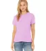 Bella + Canvas 6400 Ladies' Relaxed Heather CVC Sh in Hthr prism lilac front view