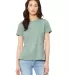 Bella + Canvas 6400 Ladies' Relaxed Heather CVC Sh in Hthr prsm dst bl front view