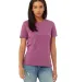 Bella + Canvas 6400 Ladies' Relaxed Heather CVC Sh in Heather magenta front view