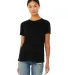 Bella + Canvas 6400 Ladies' Relaxed Triblend T-Shi in Solid blk trblnd front view