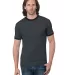 Bayside Apparel 1800 Unisex Ringer T-Shirt in Chrcol hthr/ blk front view