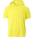 A4 Apparel N3408 Men's Cooling Performance Hooded  in Safety yellow front view