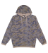 LA T 4412 Adult Statement Fleece Pullover Hoodie in Vin camo/ titanm front view