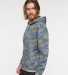 LA T 4412 Adult Statement Fleece Pullover Hoodie in Vin camo/ titanm side view