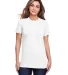 Gildan 67000L Ladies' Softstyle CVC T-Shirt in White front view