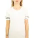 Gildan 500VTL Heavy Cotton™ Ladies' Victory T-Sh WHITE/ GRP HTHR front view