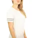 Gildan 500VTL Heavy Cotton™ Ladies' Victory T-Sh WHITE/ GRP HTHR side view