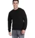 J America 8870 Adult Triblend Crewneck Sweatshirt BLACK SOLID front view
