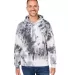 J America 8861 Adult Tie-Dye Pullover Hooded Sweat BLACK TIE DYE front view