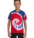 Tie-Dye CD100Y Youth 5.4 oz. 100% Cotton T-Shirt SPIRAL ROY/ RED front view