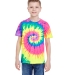 Tie-Dye CD100Y Youth 5.4 oz. 100% Cotton T-Shirt NEON RAINBOW front view